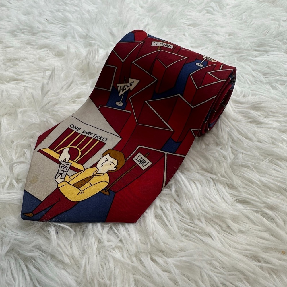 The Beatles Day Tripper 1965 Mens Necktie Apple Corps Red Blue Novelty Tie